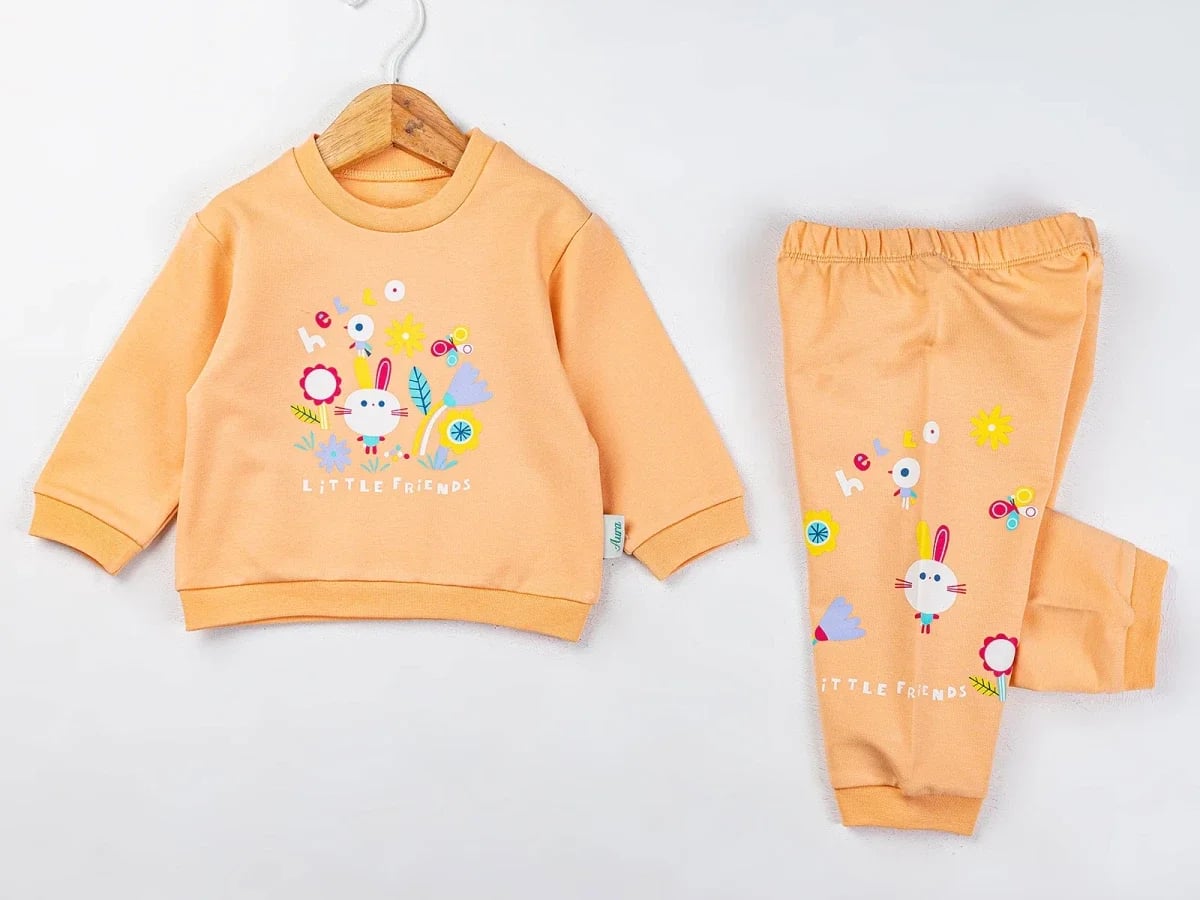 Little Friends Baby Girls' Pyjama Set - Peach - Comix - by Peralane
