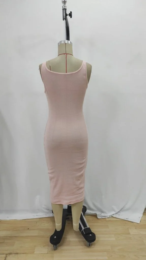 Women's Sleeveless Button-Front Ribbed Midi Slip Dress - Janes - by Peralane - photo 8