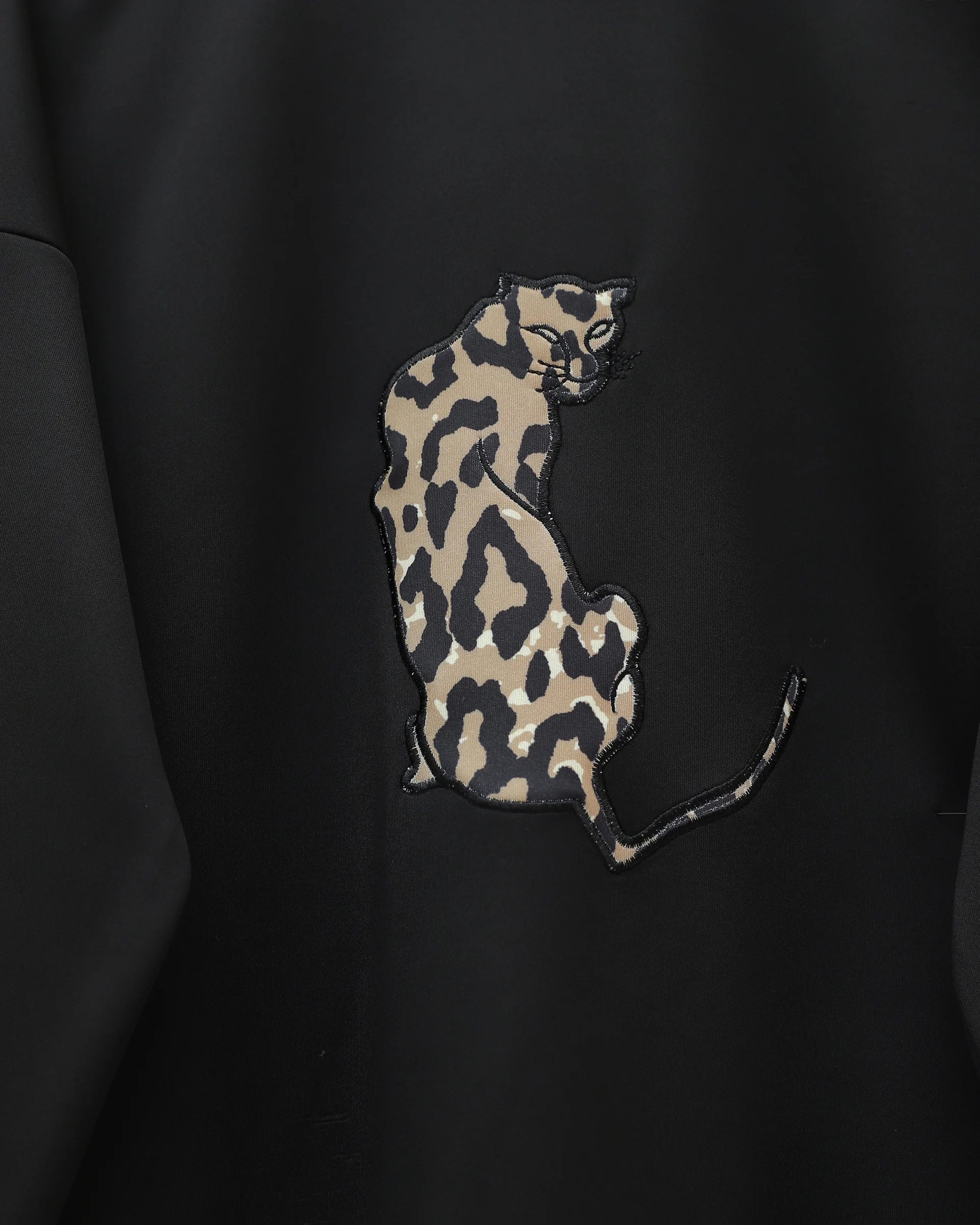 Leopard Print Scuba Lounge Set with Top and Pants - Black - Podyumplus - by Peralane - photo 3