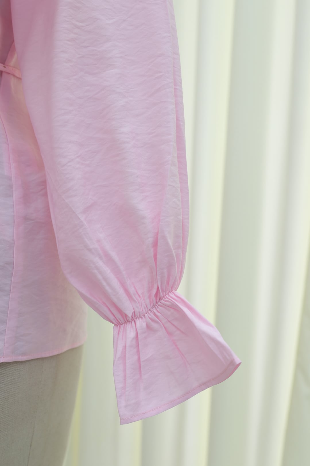 Layered Ruffled Collar Modal Blouse with Elastic Cuffs - Powder Pink - Podyumplus - by Peralane - photo 6