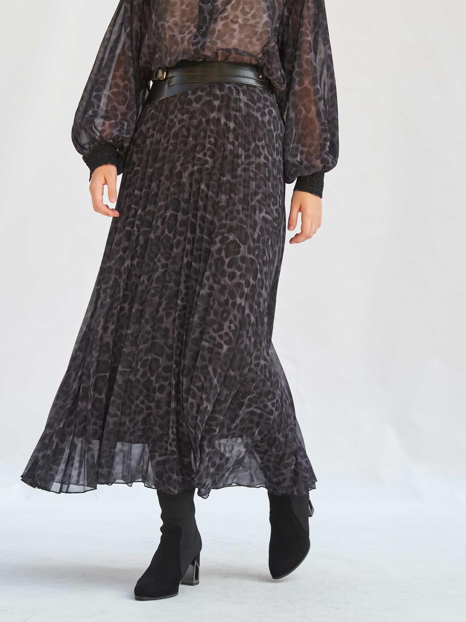 Leopard Print Pleated Skirt and Blouse Set - Lefon - by Peralane - photo 5