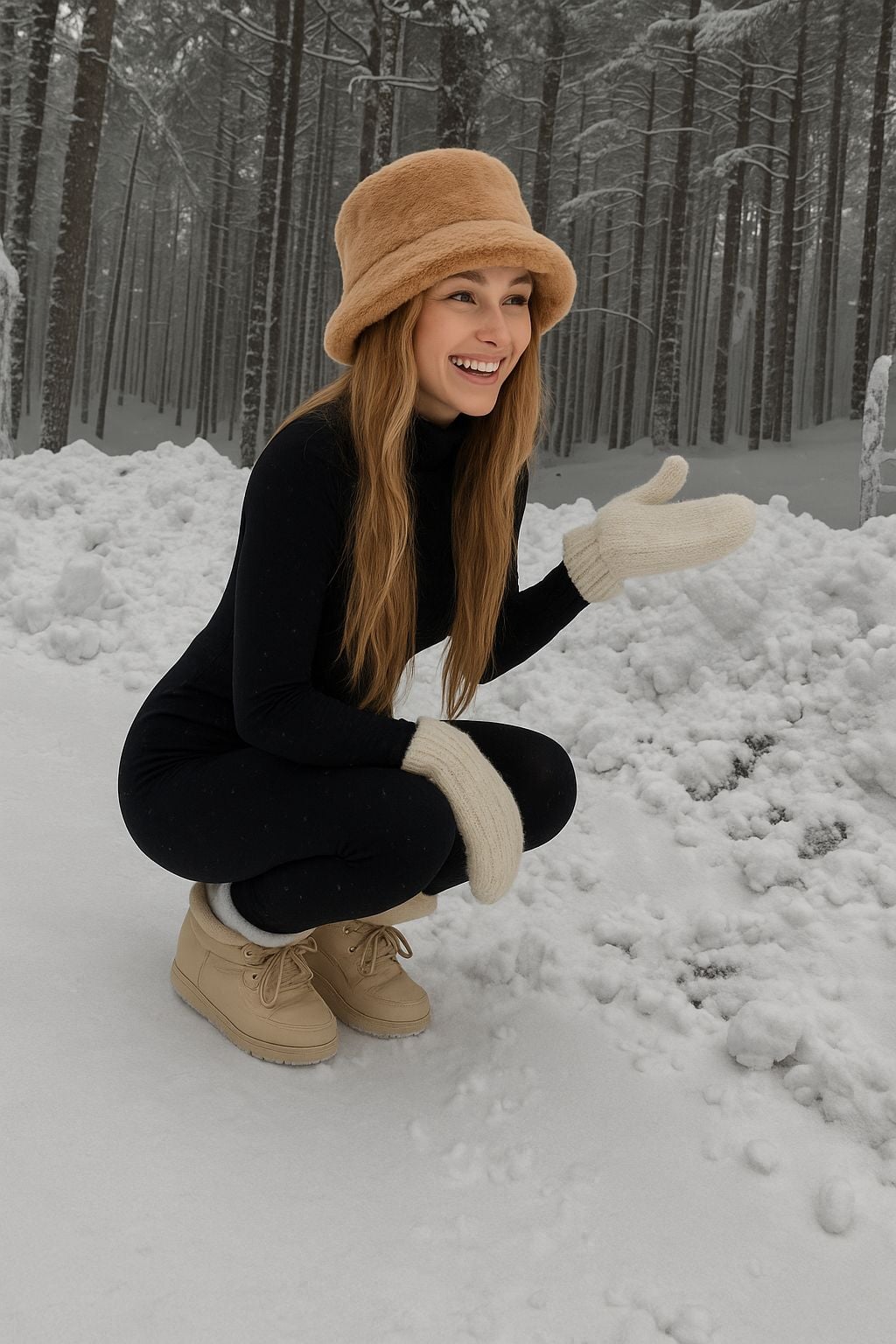Mink Faux Fur Bucket Hat - Nesvay - by Peralane - photo 5