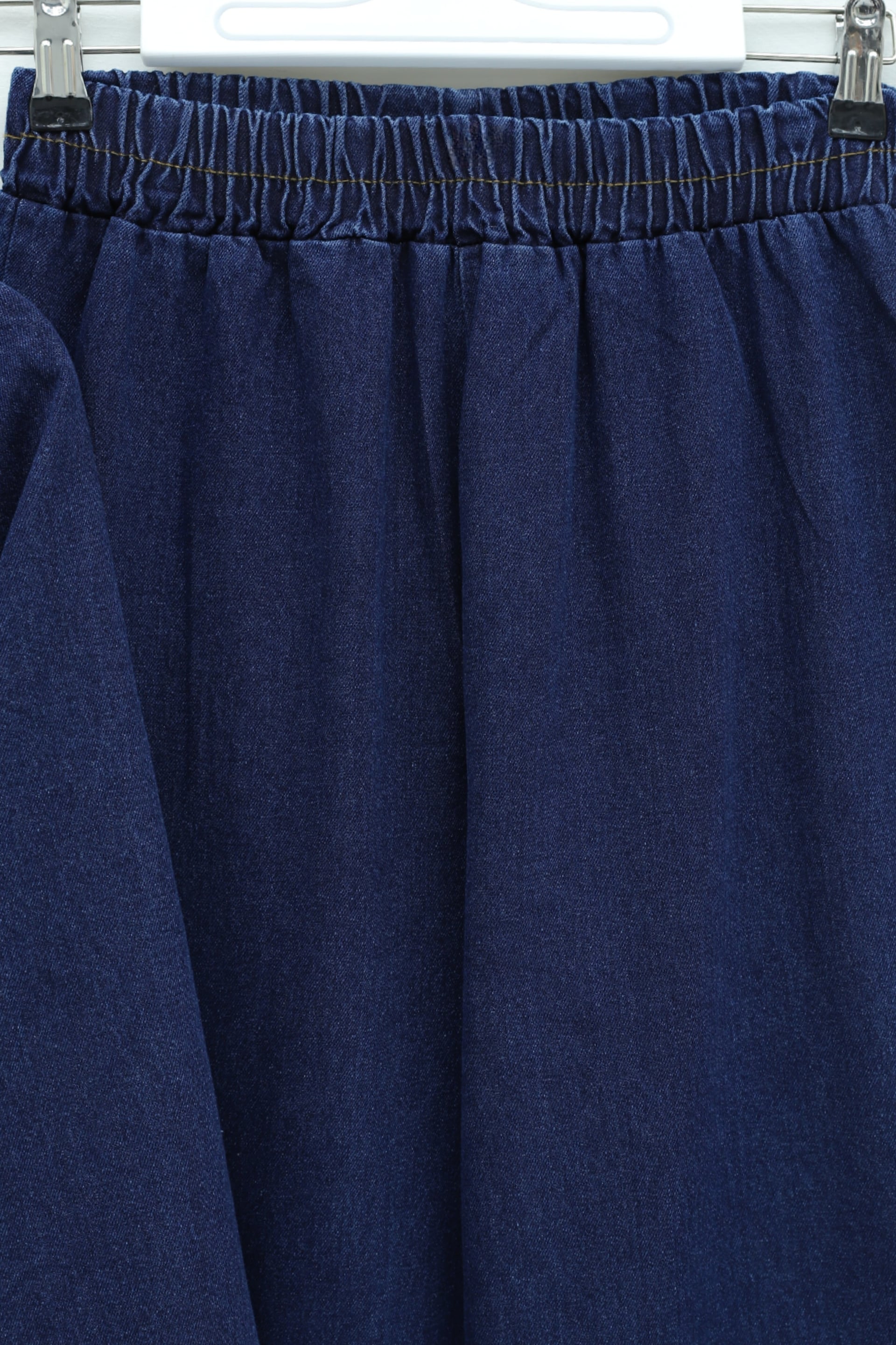 Half Button Front Pleated Tie Waist Denim Tunic and Trousers Set - Dark Blue - Podyumplus - by Peralane - photo 9
