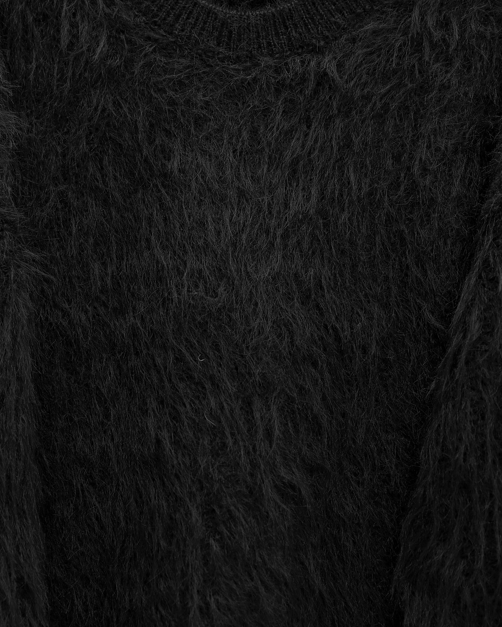 Round Neck Fuzzy Knit Tunic - Black - Podyumplus - by Peralane - photo 3
