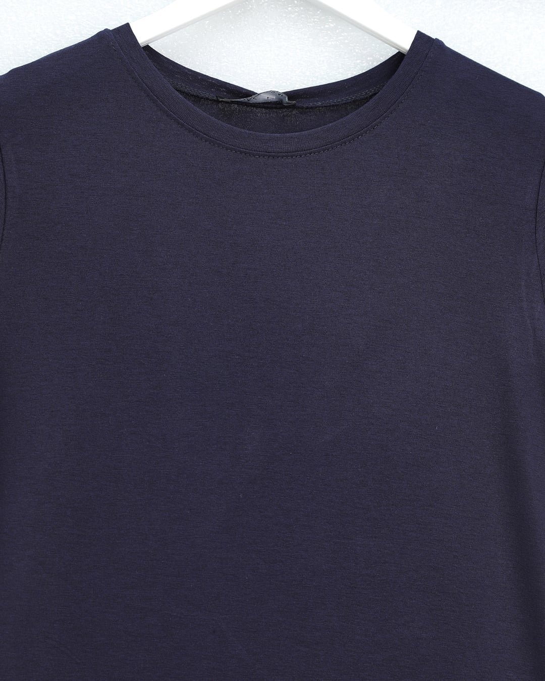 Boat Neck Short Sleeve Knit T-Shirt in Navy - Podyumplus - by Peralane - photo 3