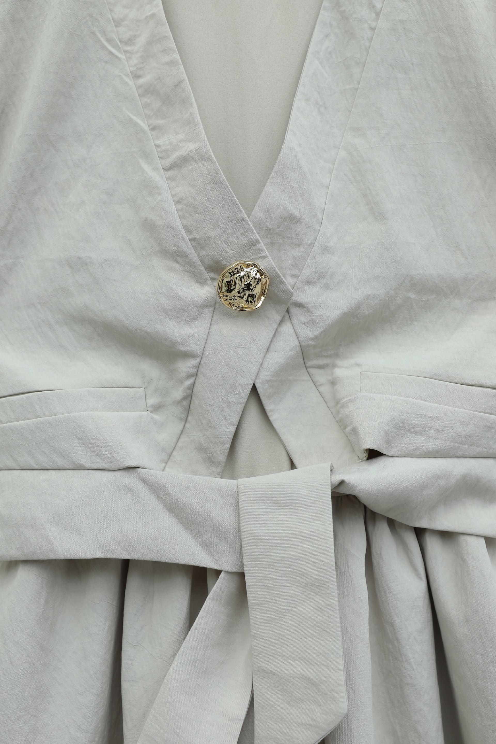 Tie Waist Elastic Vest Detail Cupra Dress - Beige - Podyumplus - by Peralane - photo 7