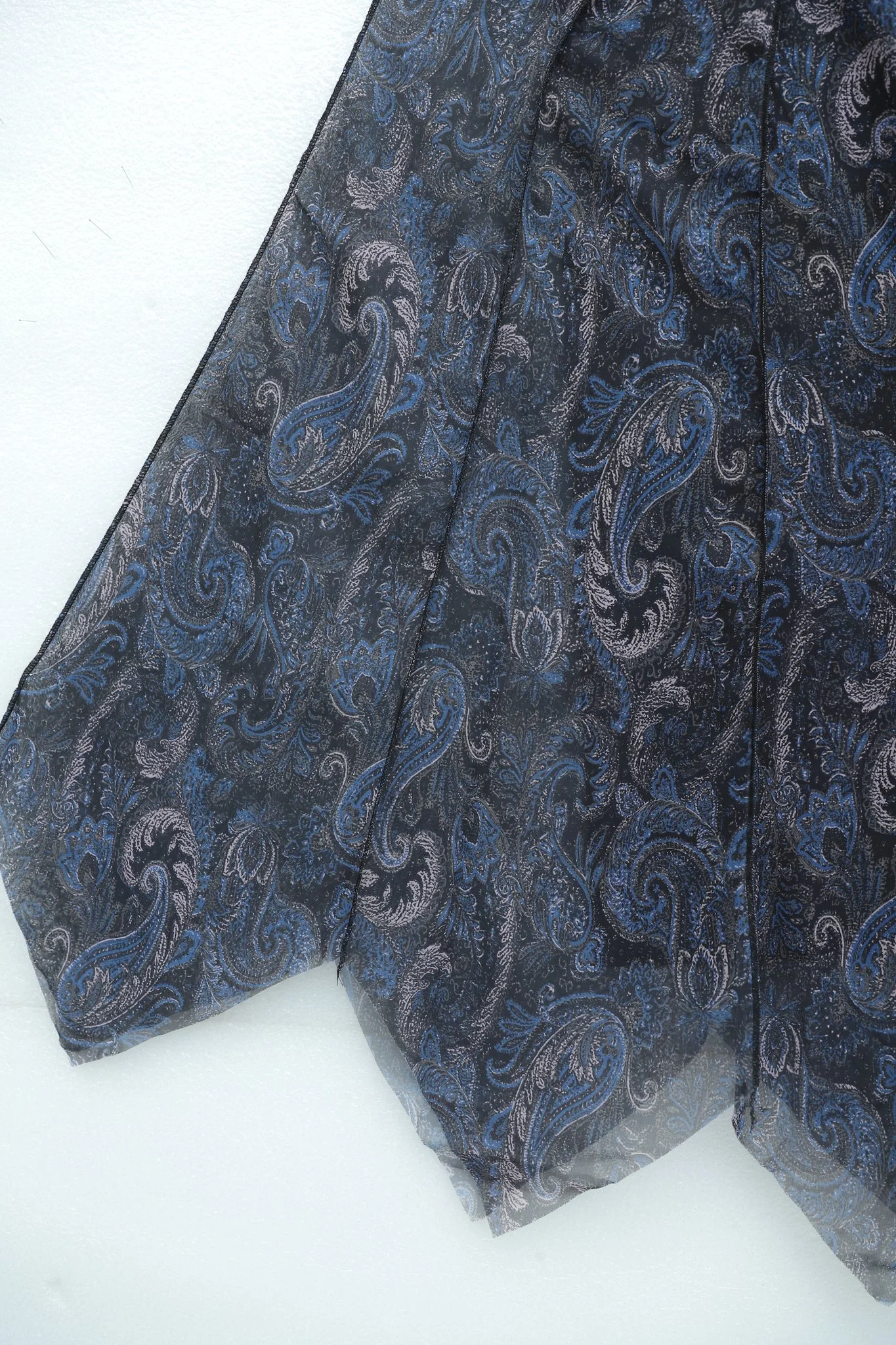 Elasticated Waist Patterned Lined Chiffon Midi Skirt - Dark Blue - Podyumplus - by Peralane - photo 7
