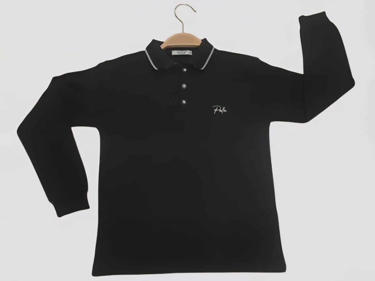 Boys' Classic Polo Collar Sweatshirt - Black (Pack of 4) - Tanem Kids - by Peralane
