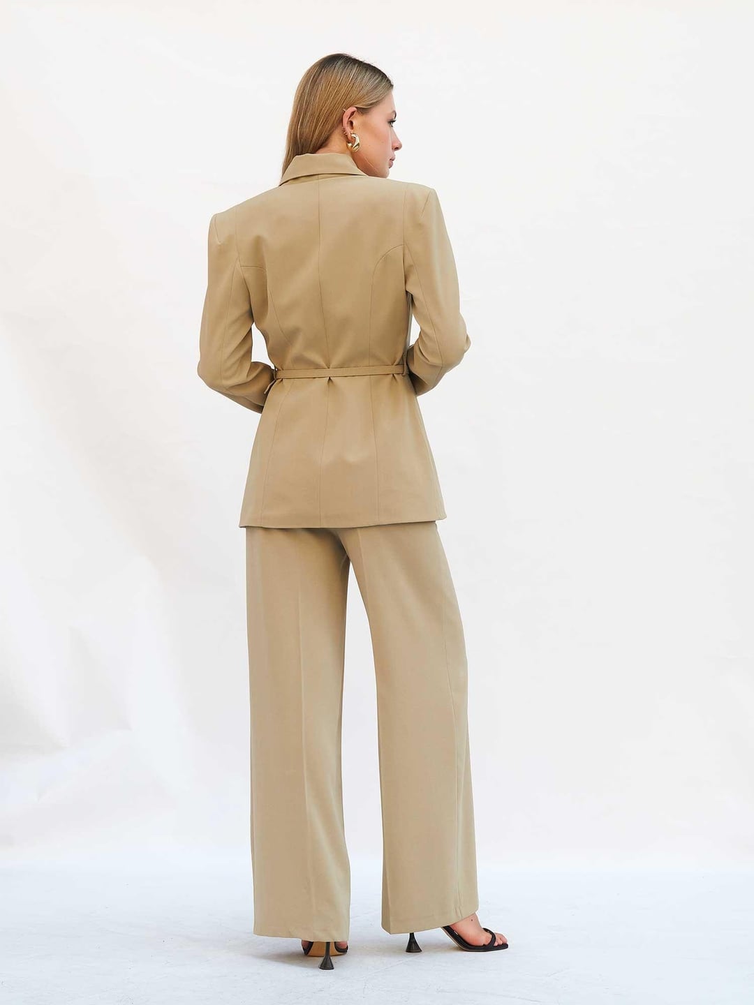Women's High-Waist Wide-Leg Trousers in Light Green - Lefon - by Peralane - photo 10