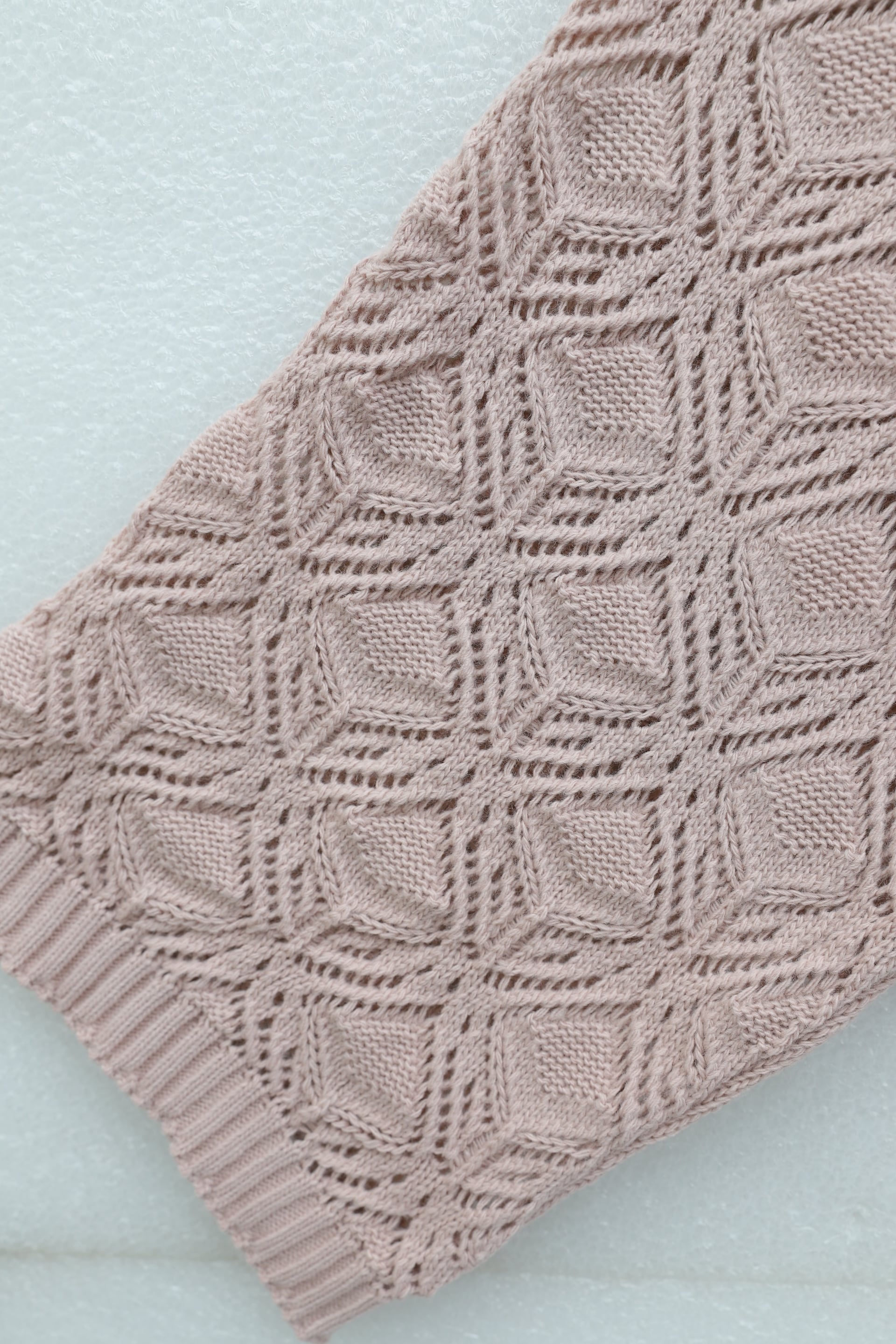 Round Neck Batwing Sleeve Lace Knit Sweater - Powder - Podyumplus - by Peralane - photo 3