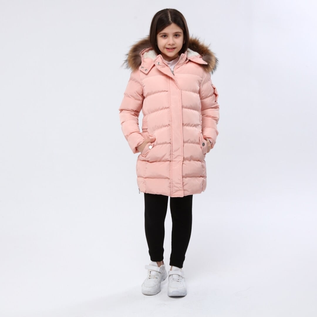 Girls' Padded Coat with Detachable Faux Fur Hood Trim 6-14Y - Benitto Kids - by Peralane