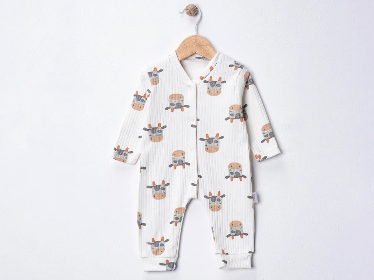 Baby Boy Romper with Cow Print - Pack of 3 - Supermini - by Peralane
