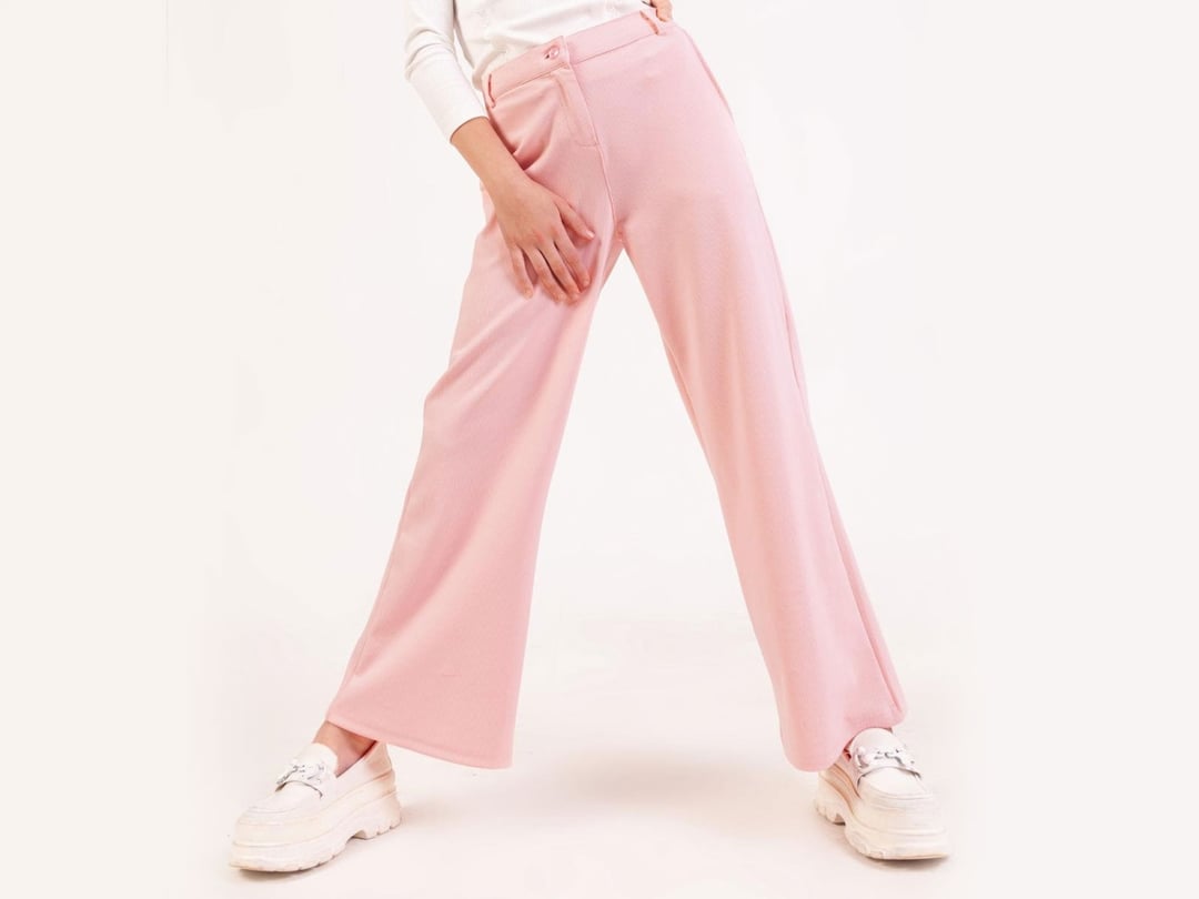 Girls' Corduroy Trousers - Pale Pink (Pack of 4) - Nickel - by Peralane