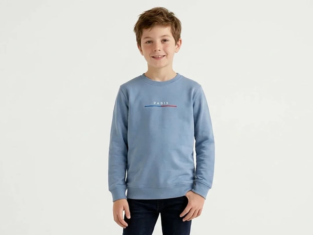 Boys' Light Blue Paris Print Fleece Sweatshirt - Tanem Kids - by Peralane