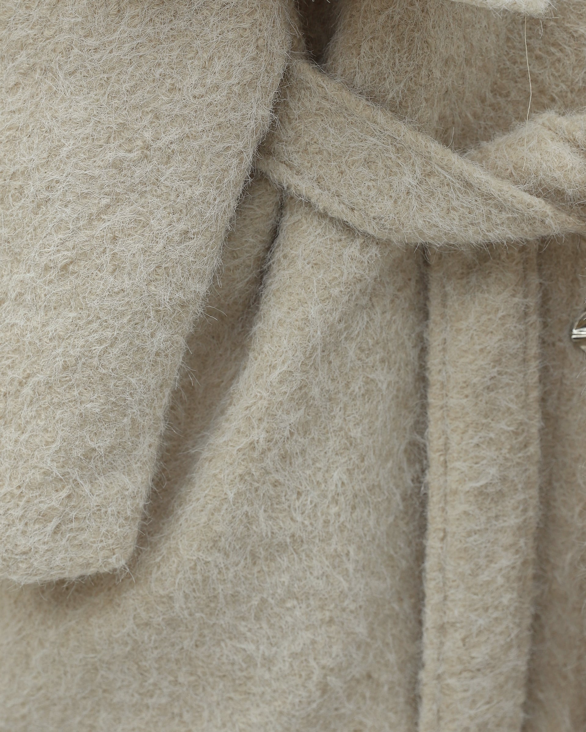 Belted Double-Breasted Wool Coat with Cape Overlay - Stone - Podyumplus - by Peralane - photo 3