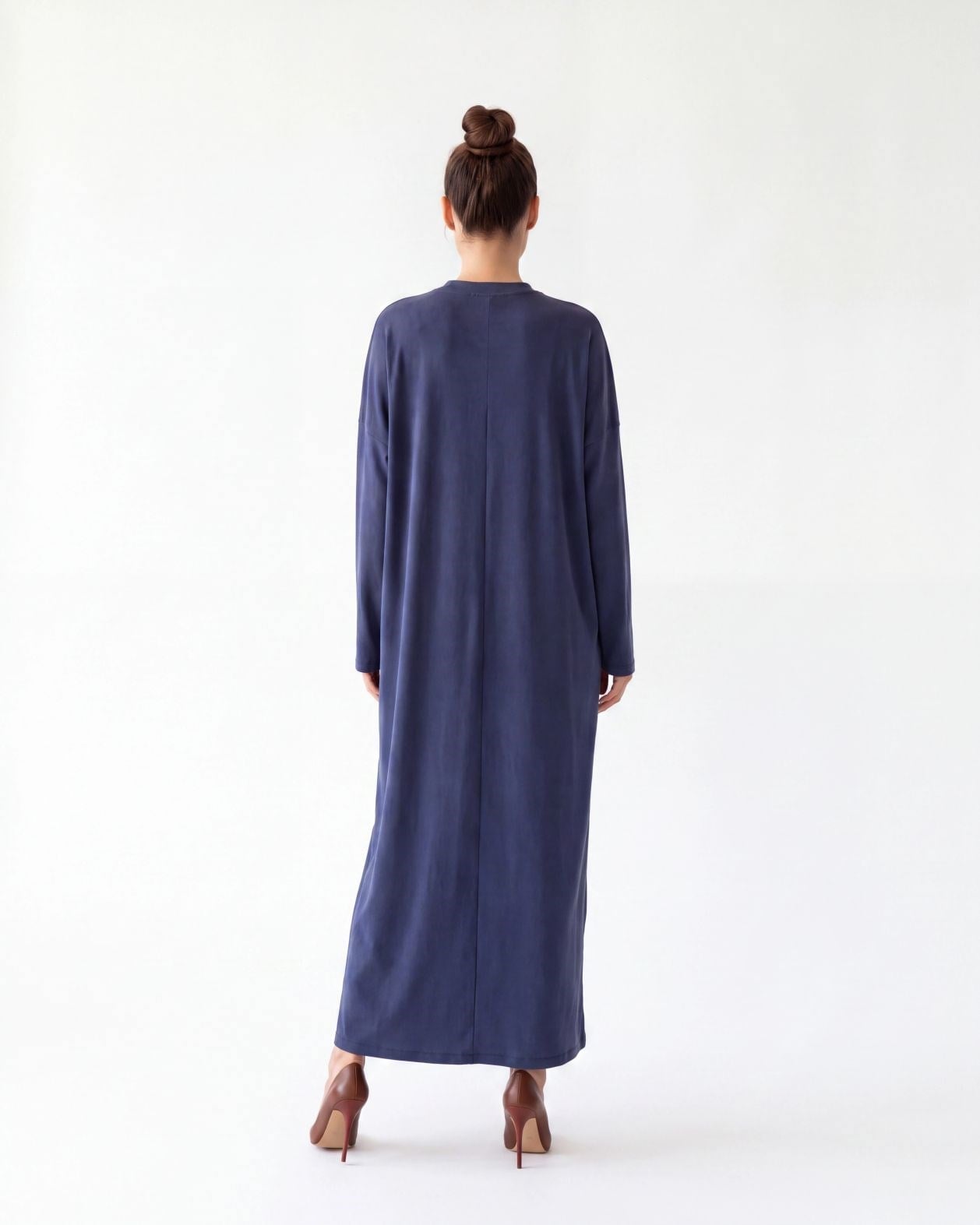 Navy Blue Long-Sleeved Maxi Dress for Women - Fame - by Peralane - photo 3