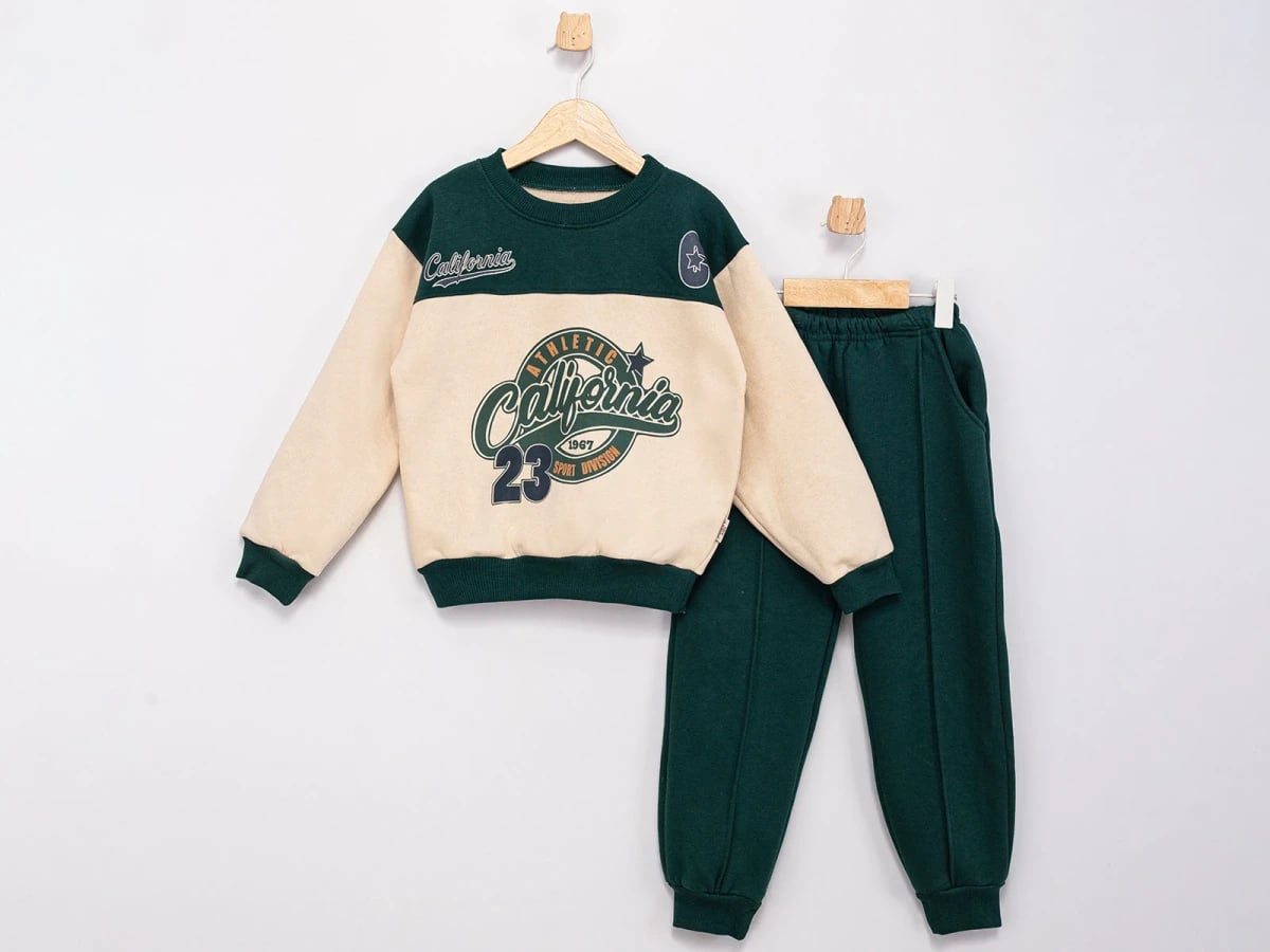 California Print Sweatshirt and Trousers Set for Boys - Feely Kids - by Peralane
