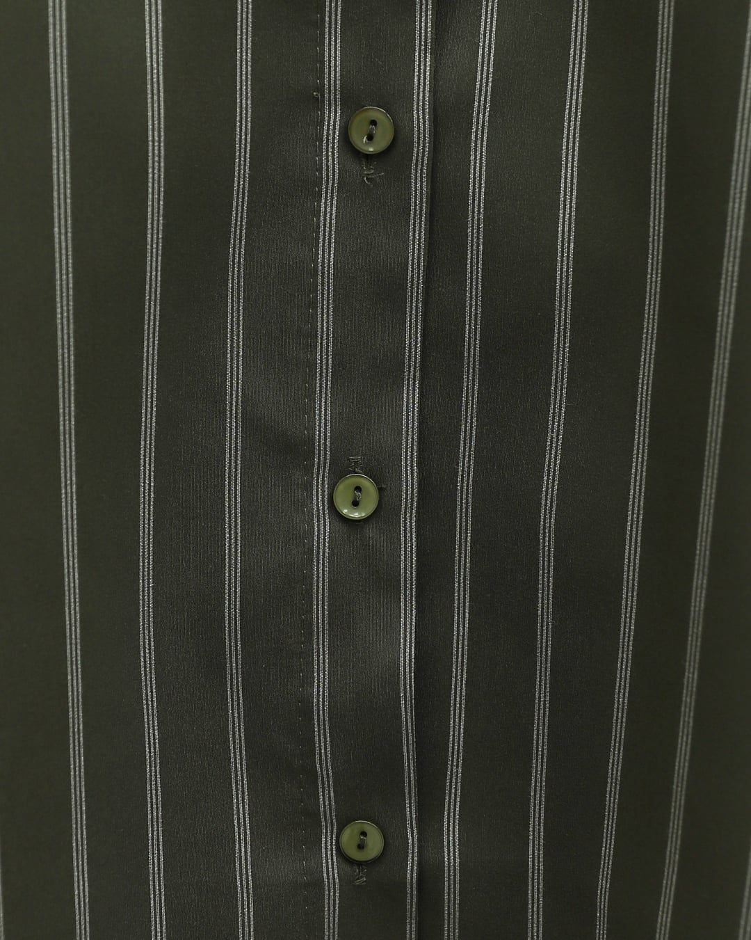 Striped Button Oval Cut Linen Look Shirt - Khaki - Podyumplus - by Peralane - photo 7