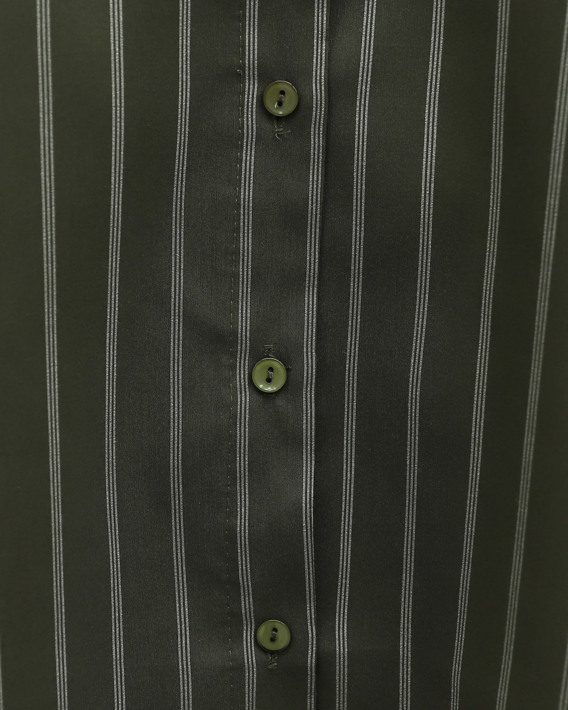 Striped Button Oval Cut Linen Look Shirt - Khaki - Podyumplus - by Peralane - photo 7
