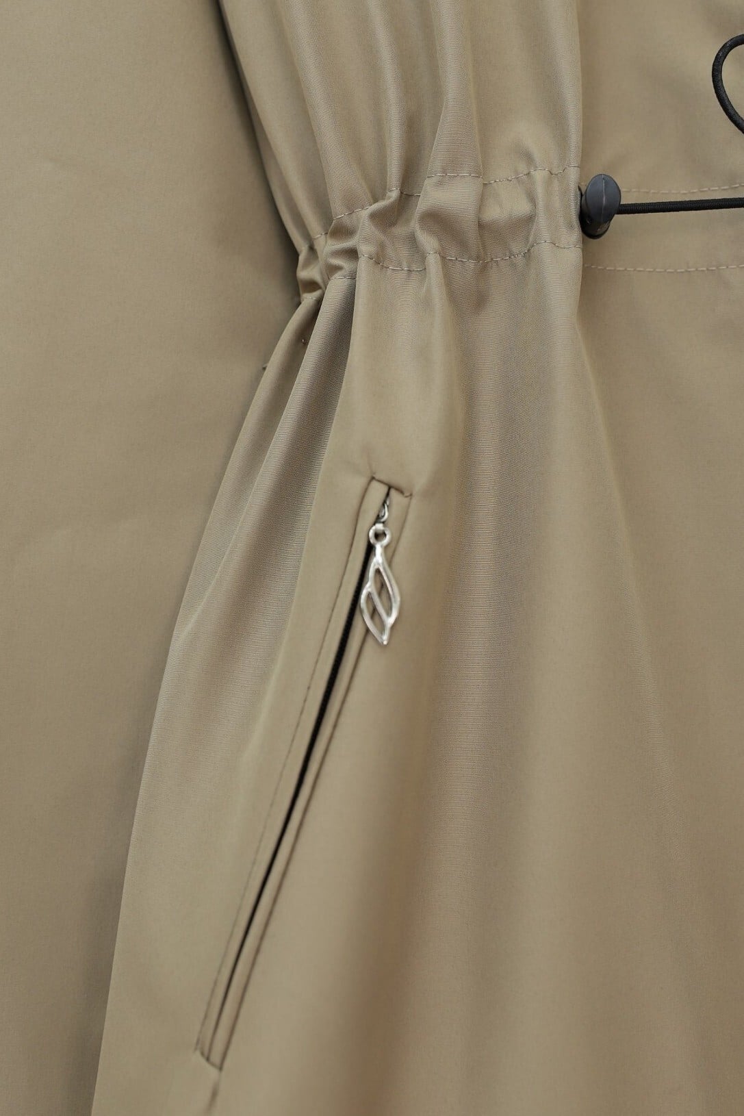 Women's Hooded Coat with Star Detail - Stone - Podyumplus - by Peralane - photo 5