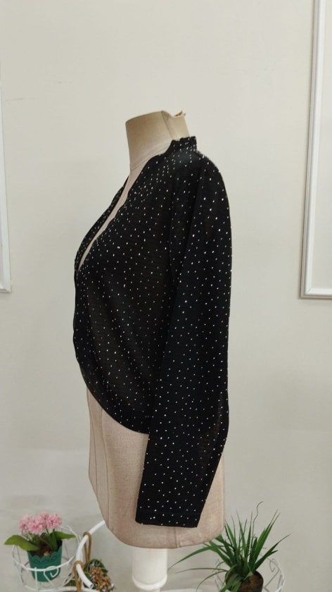 Women's Long-Sleeve Open Front Rhinestone Cardigan - Janes - by Peralane - photo 8