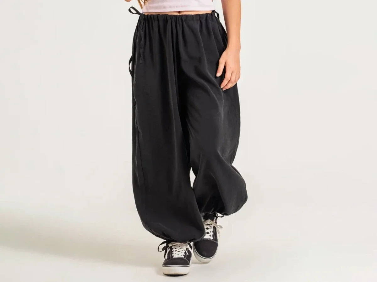 Girls' Bürgülü Tie-Waist Pants (Pack of 4) - Black - ÖZ Bebe - by Peralane