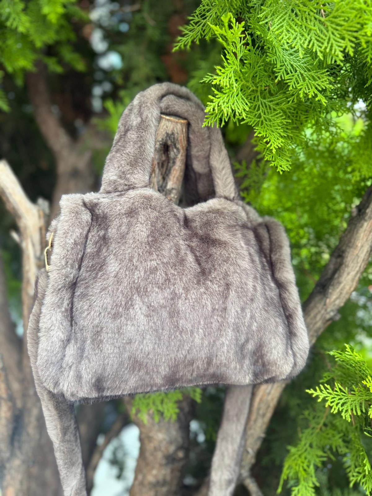Plush Mink Hand and Shoulder Bag 28x23x11 Cm - Nesvay - by Peralane - photo 3