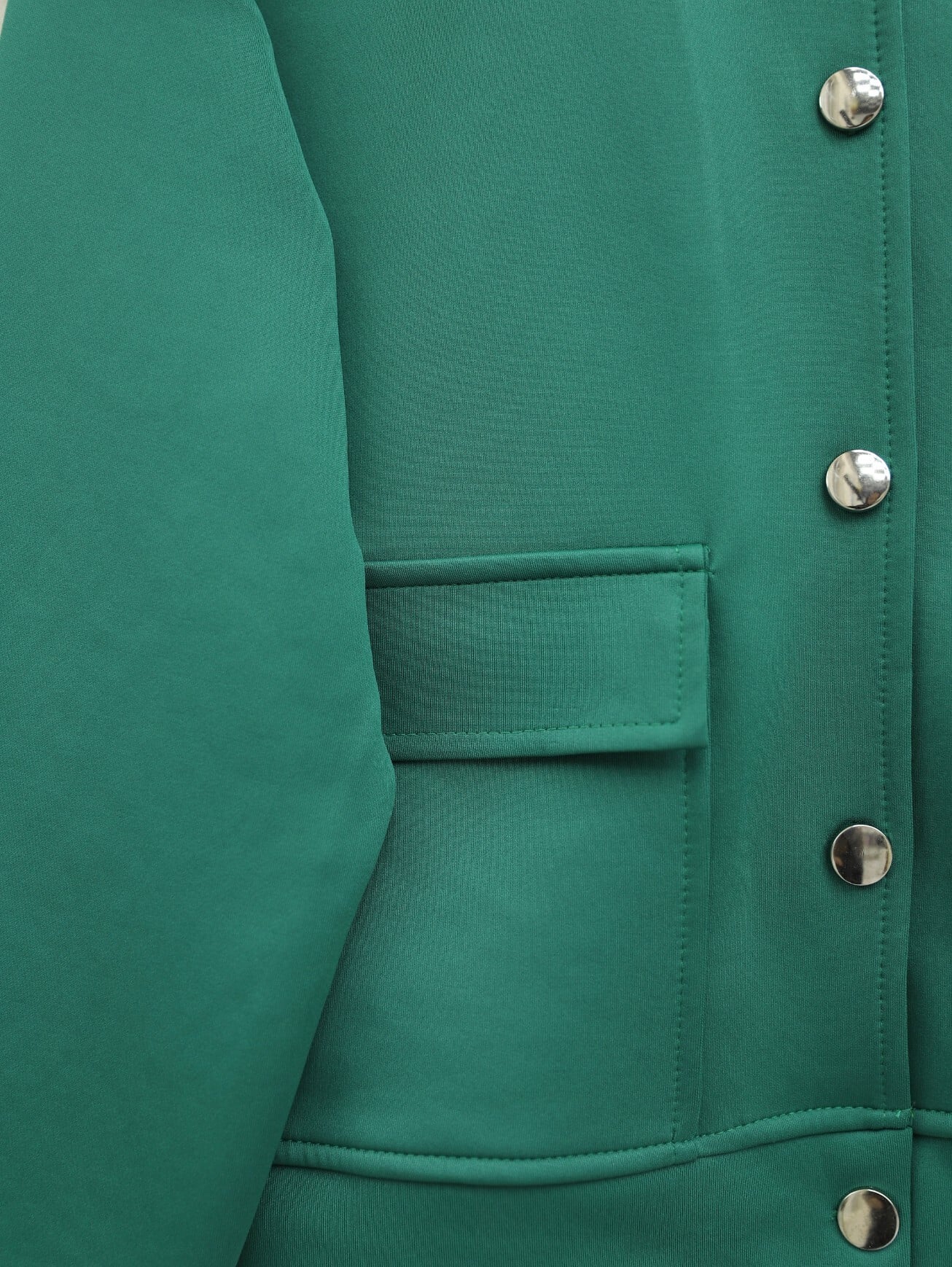 Two-Piece Skirt Suit with Double Pockets and Metal Buttons - Emerald Green - Podyumplus - by Peralane - photo 4