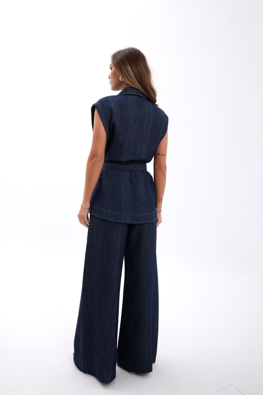 Women's Denim Co-ord Set - Dark Navy - Fame - by Peralane - photo 2