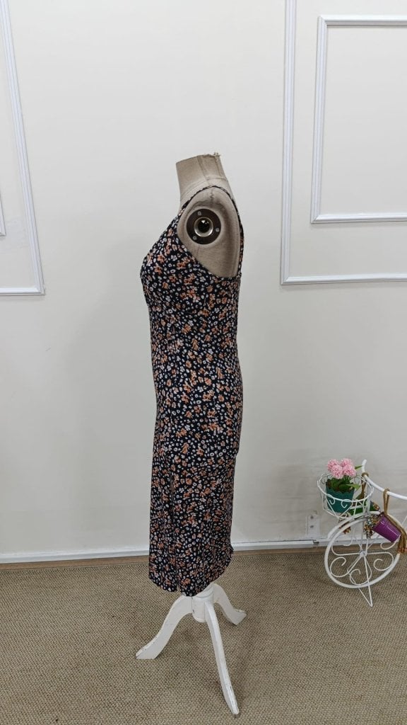 Women's Spaghetti Strap V-Neck Floral Slit Suprem Dress - Janes - by Peralane - photo 7