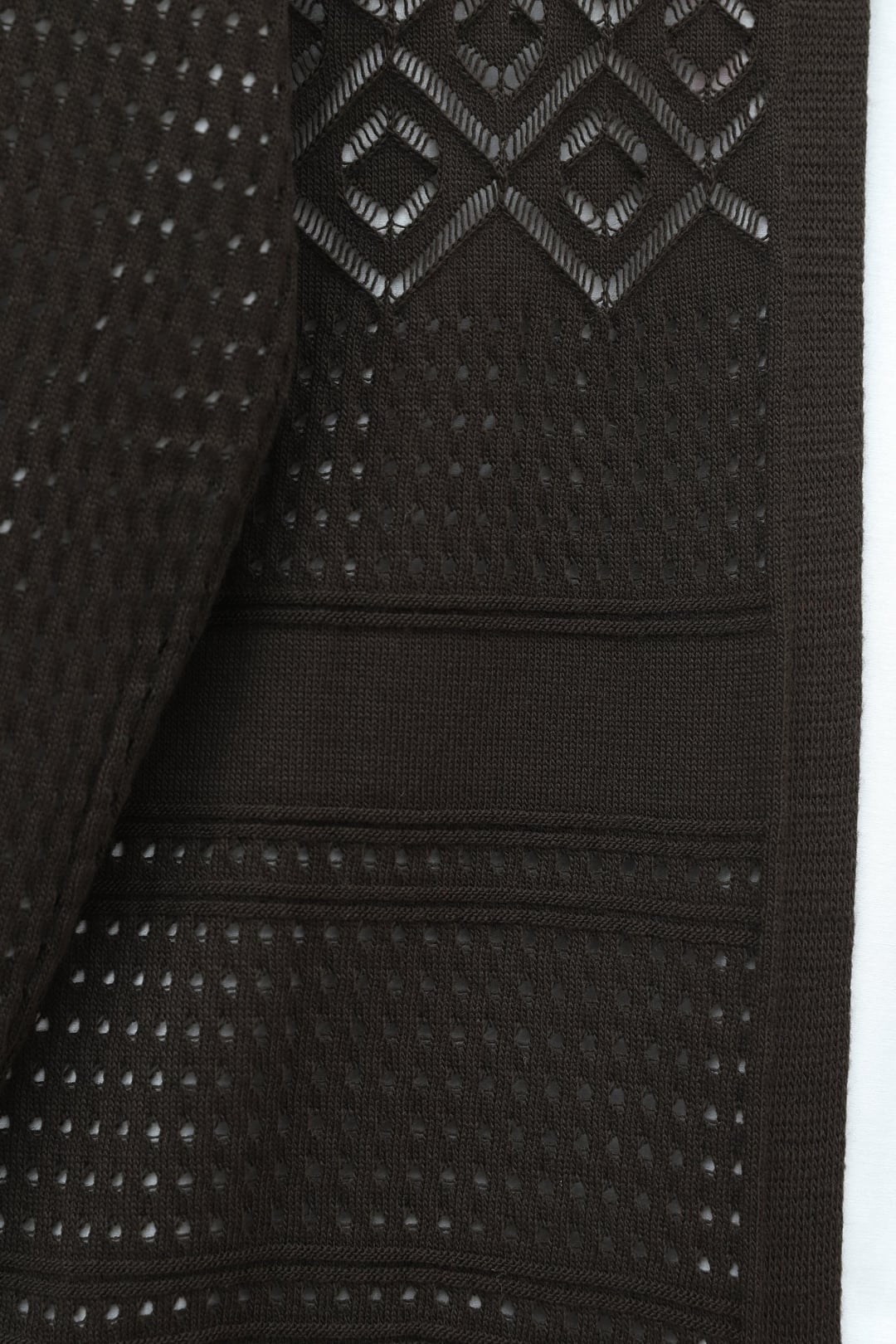 Open-Front Textured Knit Cardigan in Dark Brown - Podyumplus - by Peralane - photo 6