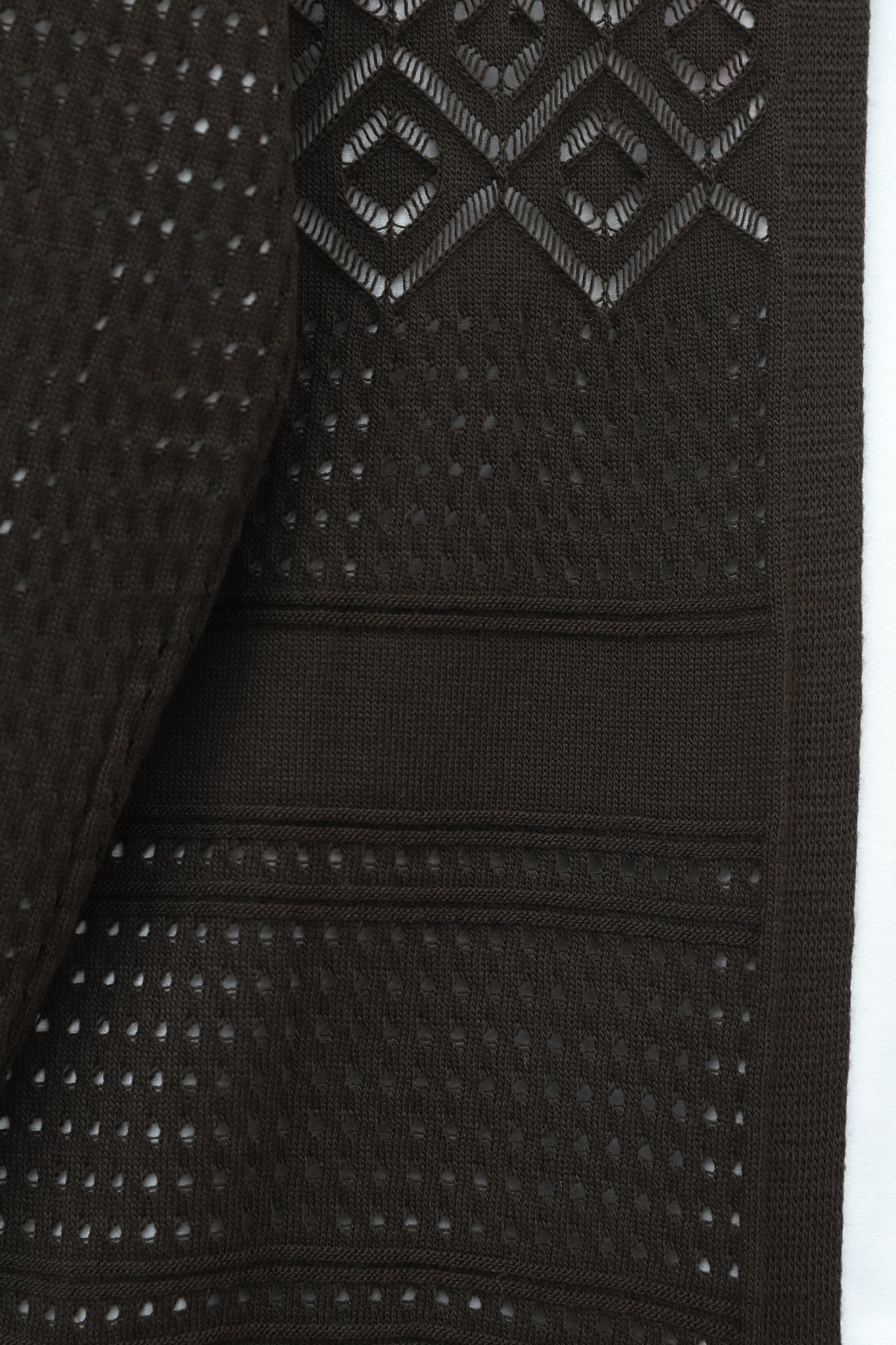 Open-Front Textured Knit Cardigan in Dark Brown - Podyumplus - by Peralane - photo 6