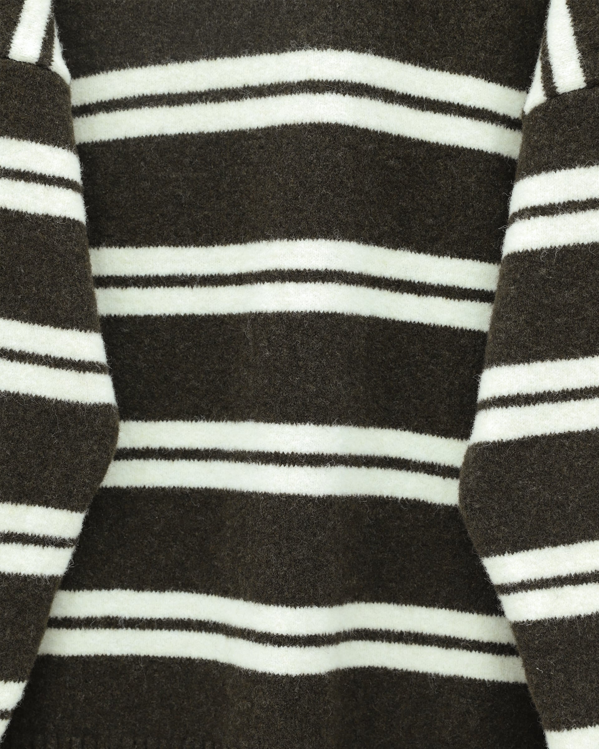 Round Neck Striped Soft Knit Sweater - Dark Brown - Podyumplus - by Peralane - photo 4
