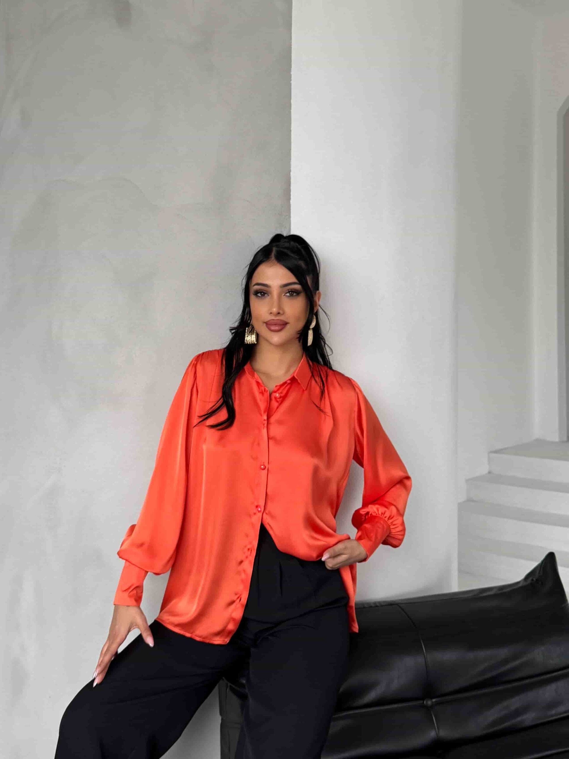 Pearl Button Satin Blouse - My Bee - by Peralane - photo 2
