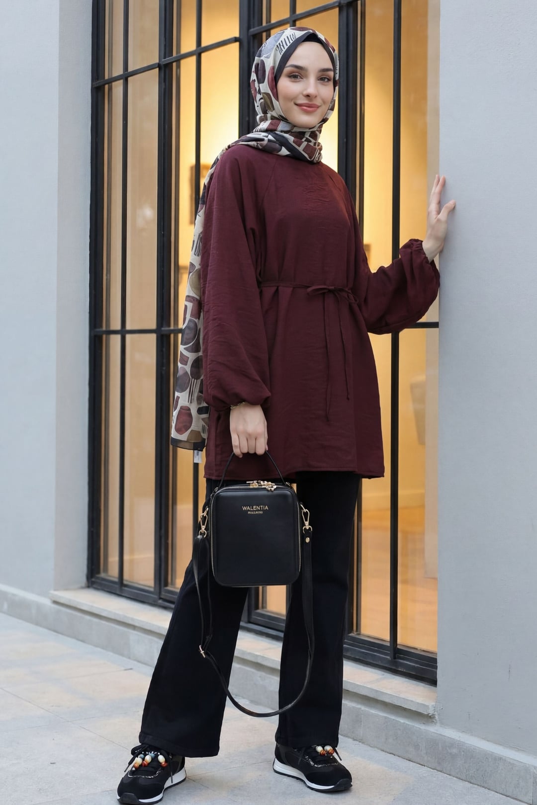 Black Wide-Leg Drawstring Trousers with Spanish Hem - Podyumplus - by Peralane - photo 5