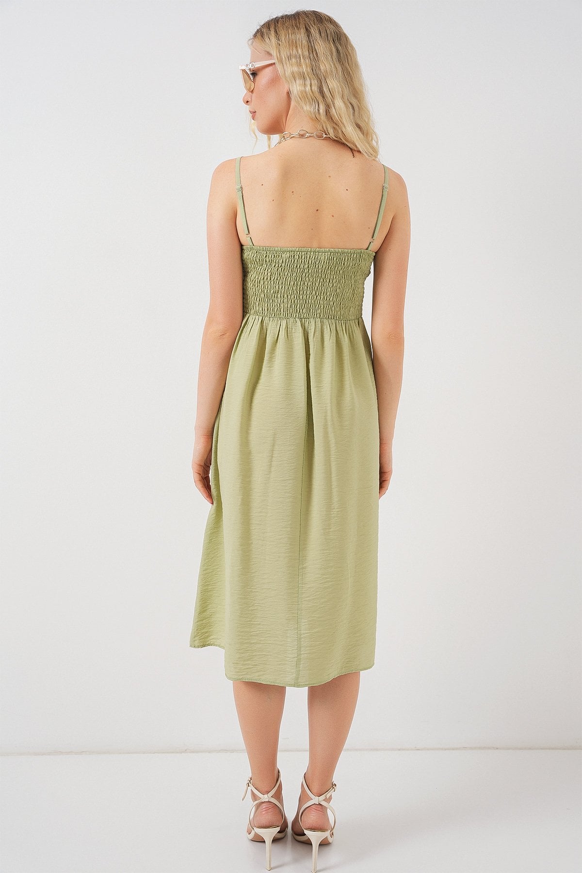 Women's Sleeveless A-Line Midi Dress in Light Green - Bigdart - by Peralane - photo 5
