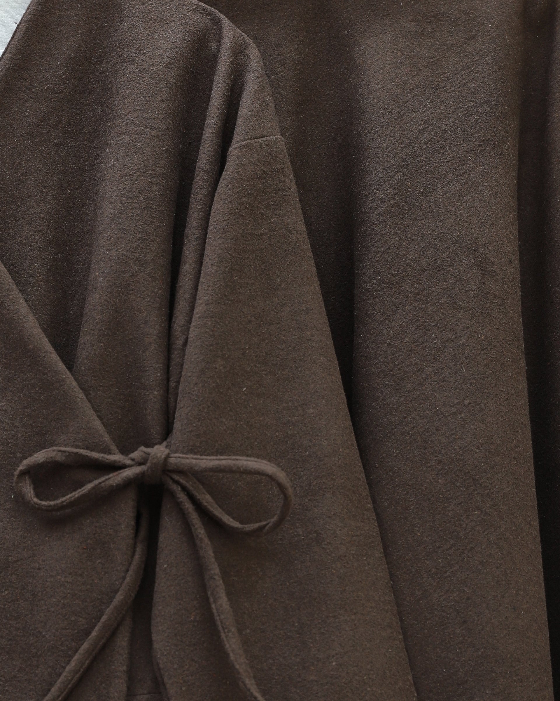 Wrap-Front Skirted Kimono Set - Brown - Podyumplus - by Peralane - photo 4