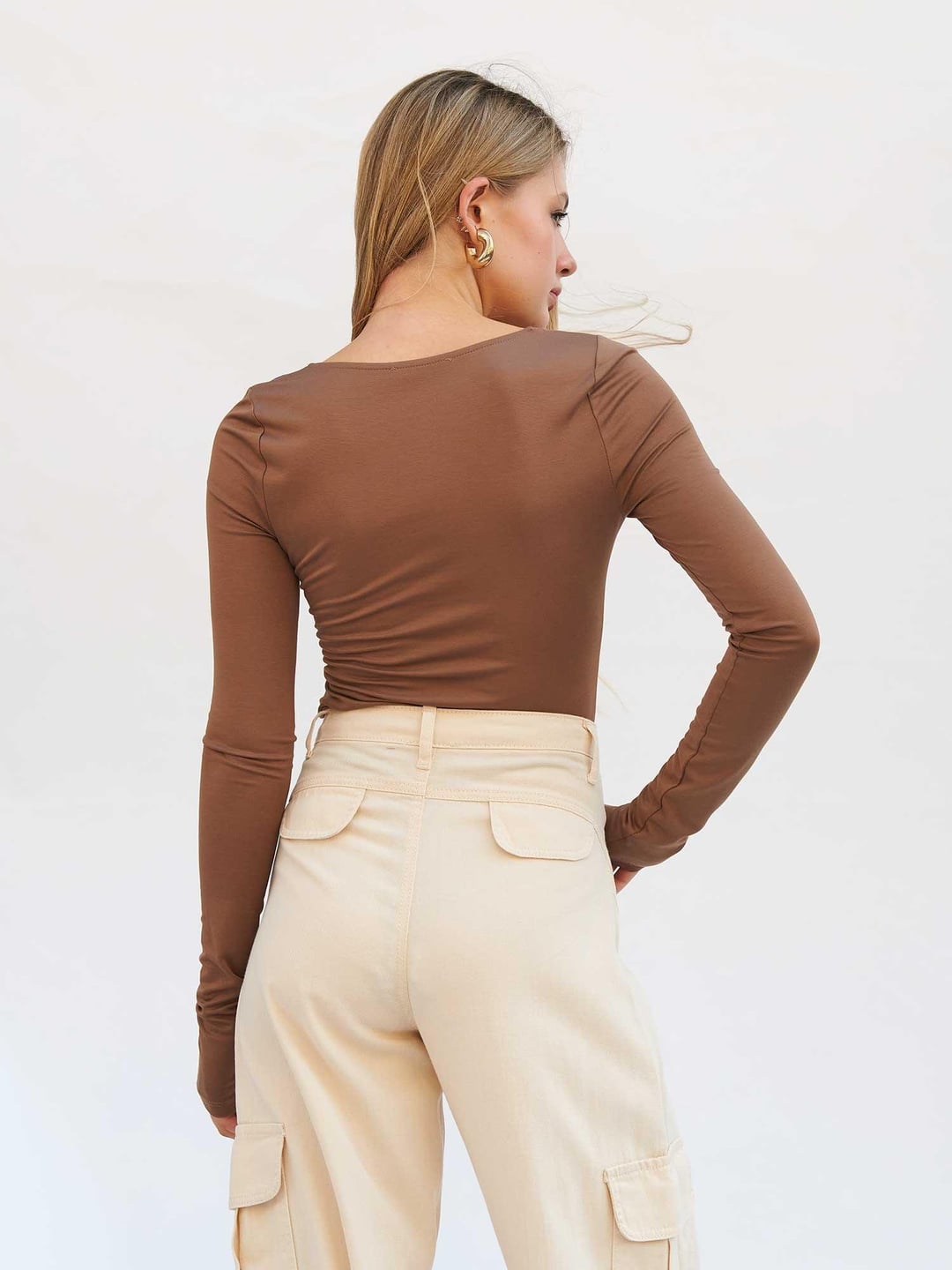 Vizon Square Neck Long Sleeve Knit T-Shirt - Lefon - by Peralane - photo 3
