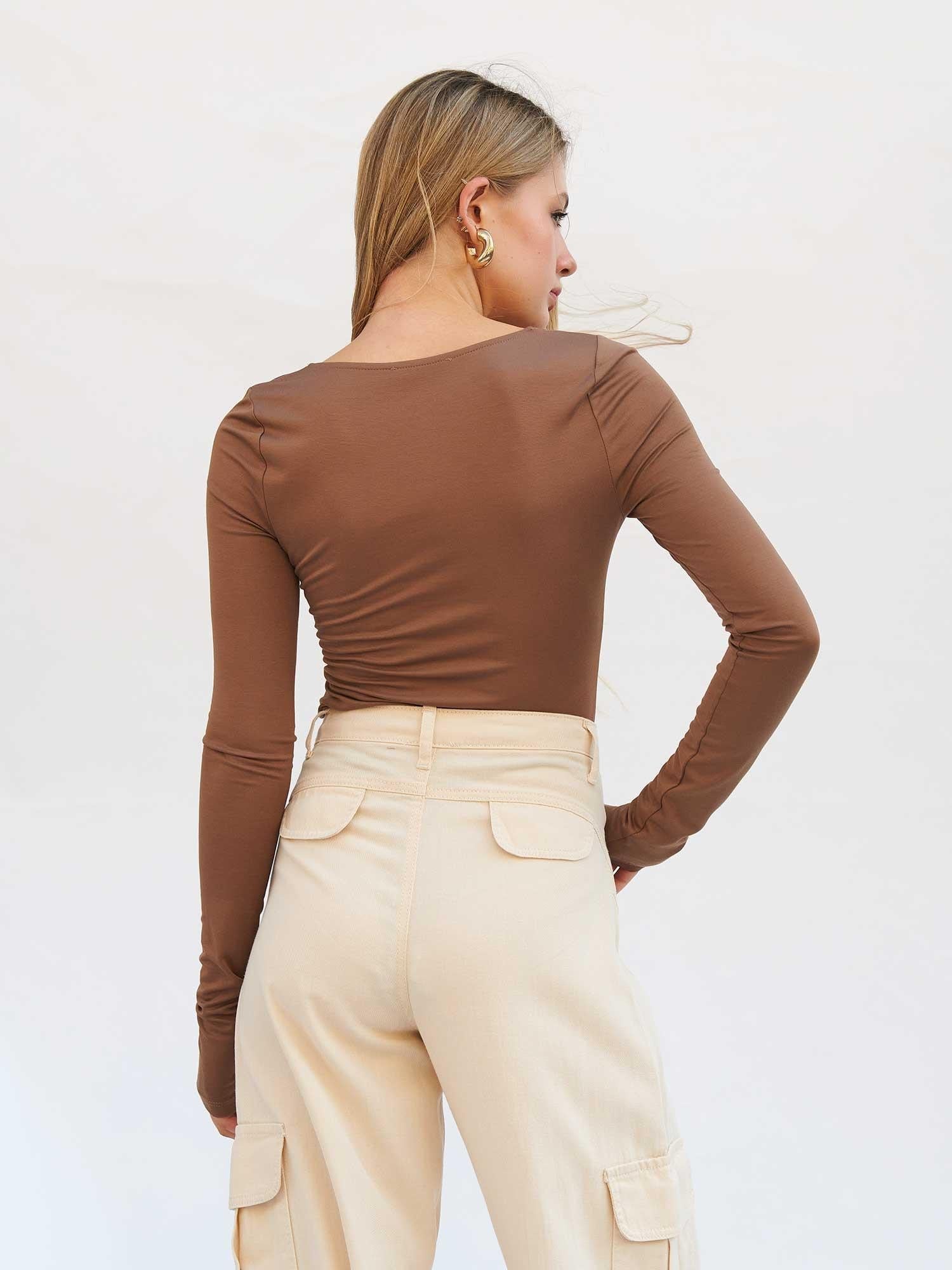 Vizon Square Neck Long Sleeve Knit T-Shirt - Lefon - by Peralane - photo 3