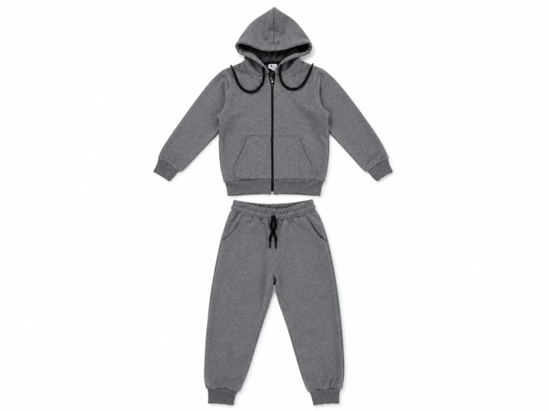 Solid Hooded Zip-Up Tracksuit Set for Boys (Ages 12-16) - Koska - by Peralane