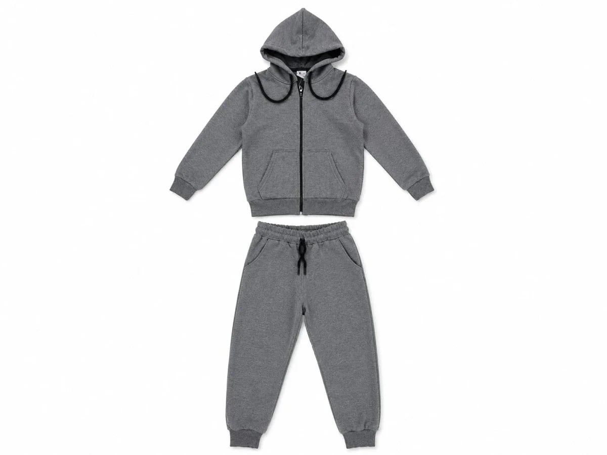 Solid Hooded Zip-Up Tracksuit Set for Boys (Ages 12-16) - Koska - by Peralane