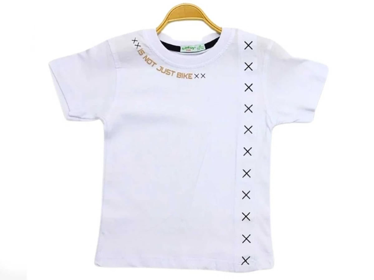 Bike Print Boys' T-Shirt - White - Bittos Kids - by Peralane
