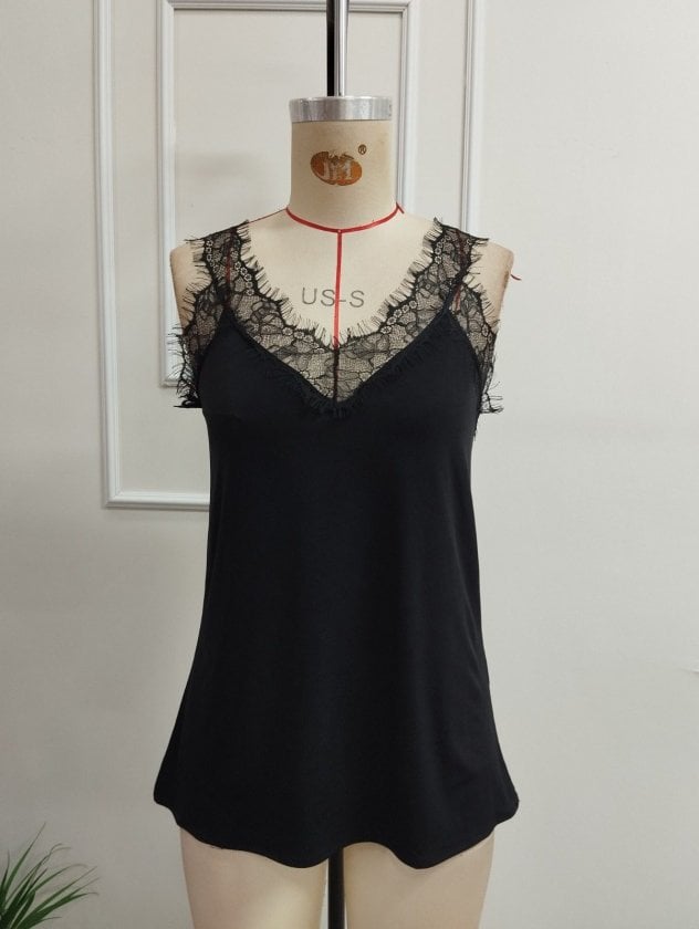 Women's Sleeveless Lace V-Neck Camisole Top - Janes - by Peralane - photo 6