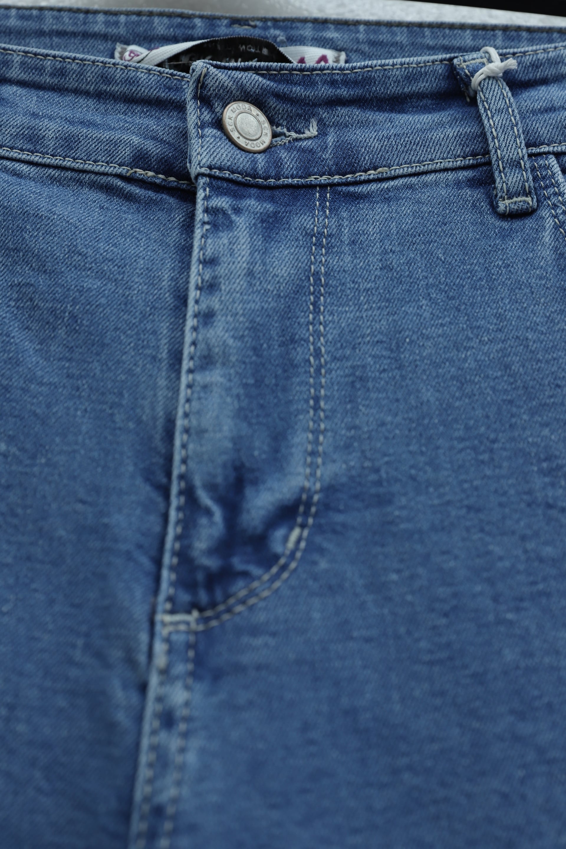 Blue High-Waist Wide-Leg Jeans with Pockets - Podyumplus - by Peralane - photo 6