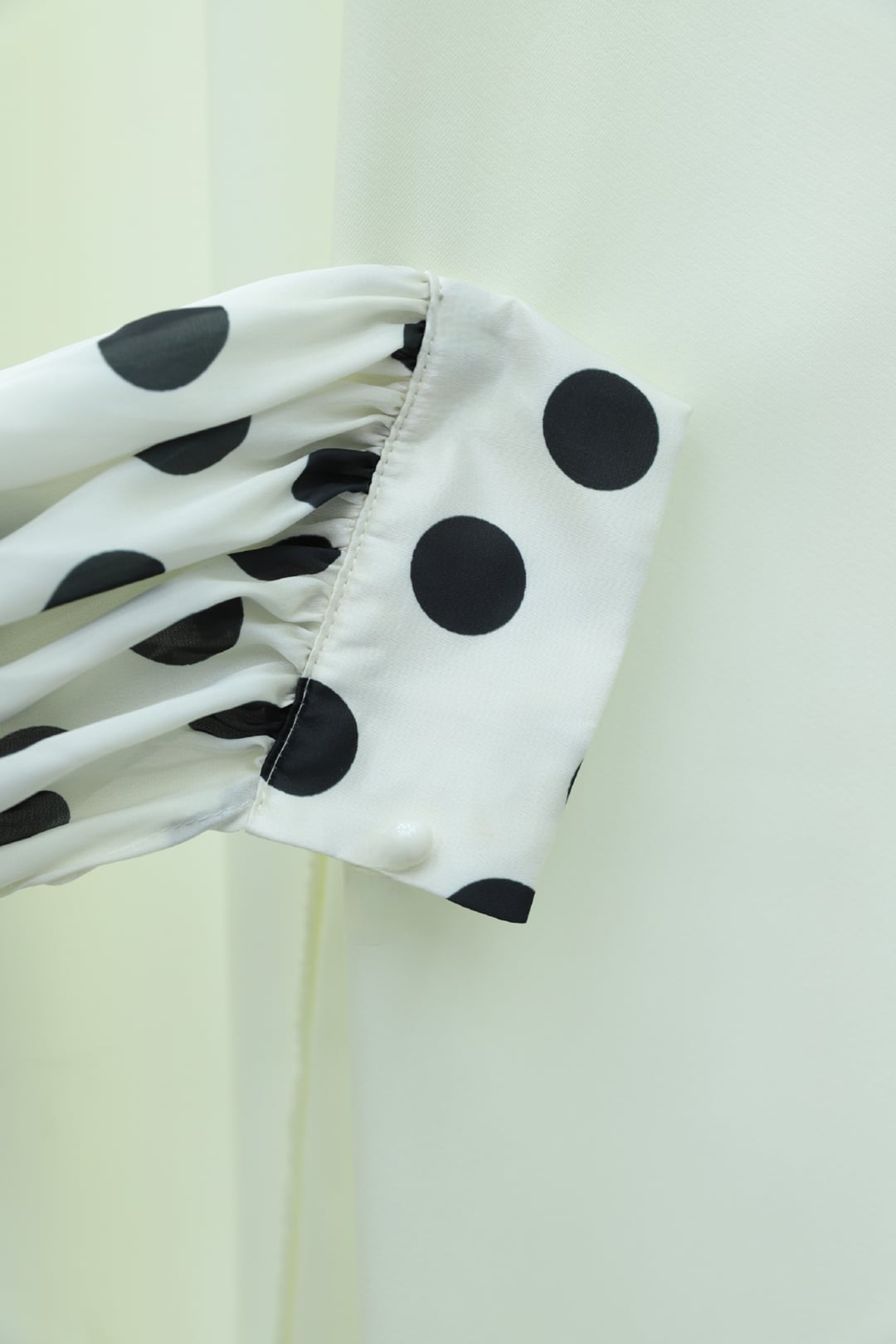 Polka Dot Tiered Button Belted Batwing Sleeve Satin Dress - White - Podyumplus - by Peralane - photo 8
