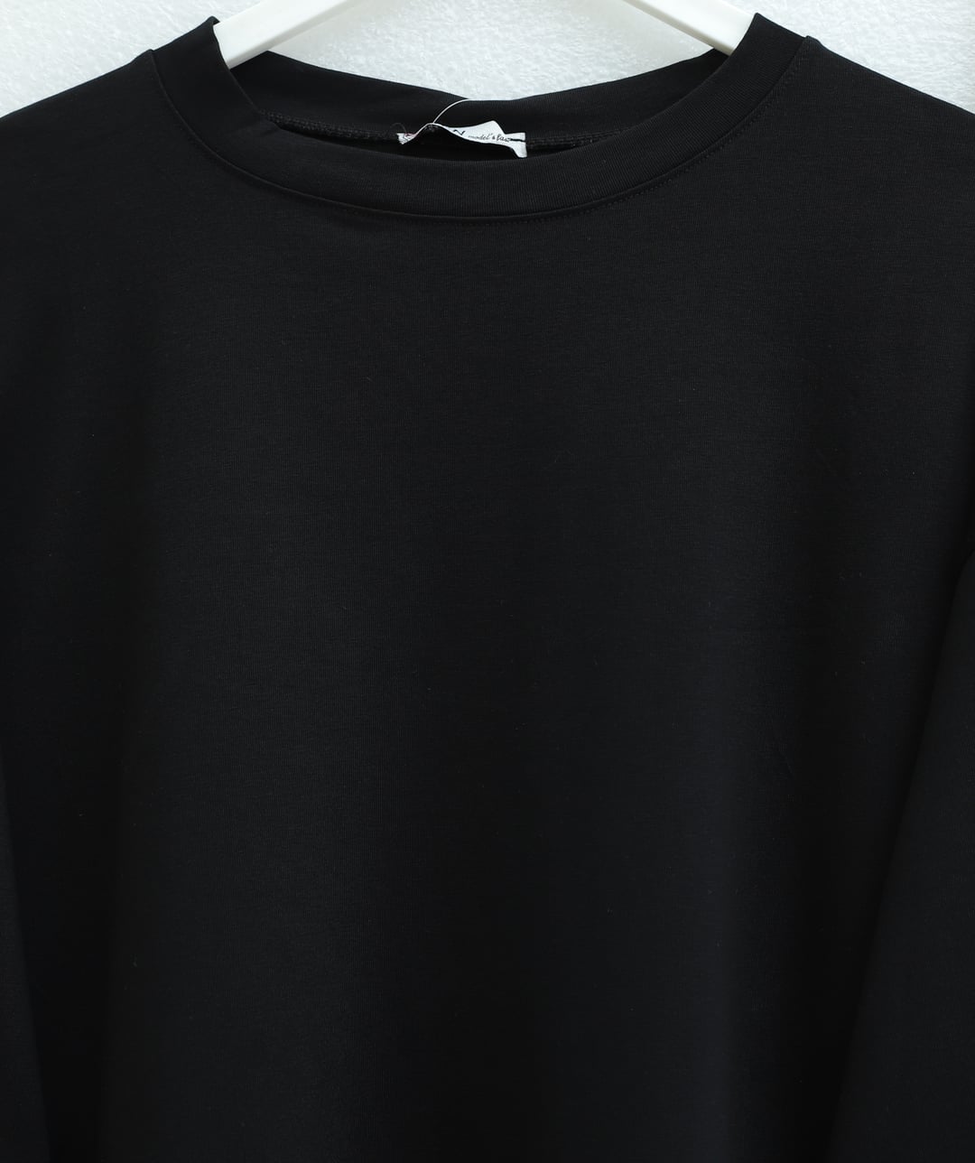 Black Round Neck Relaxed Fit Knit Tunic - Podyumplus - by Peralane - photo 5