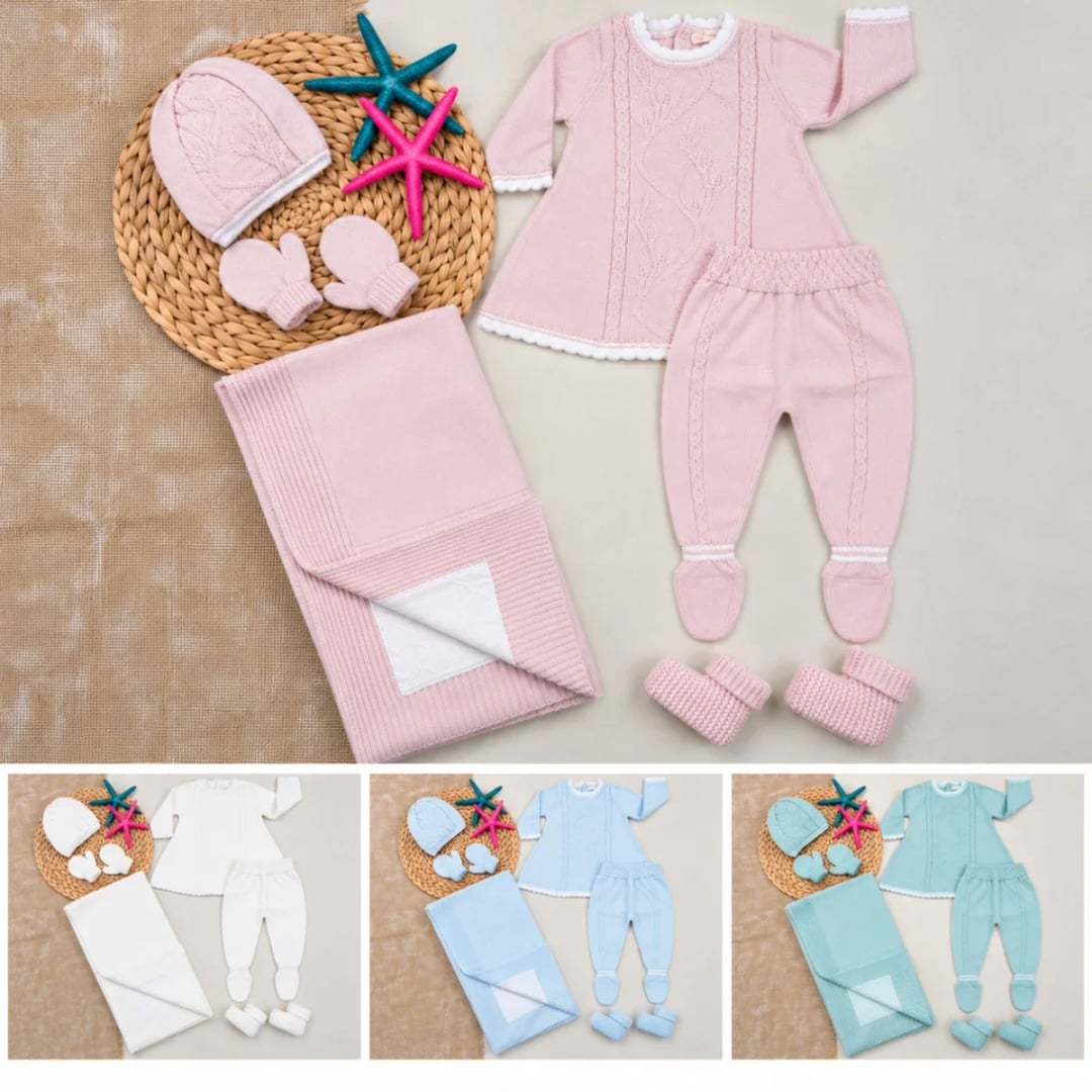 Newborn Knitwear 10-Piece Set - 1201 (Light Blue) - Has Bereket - by Peralane