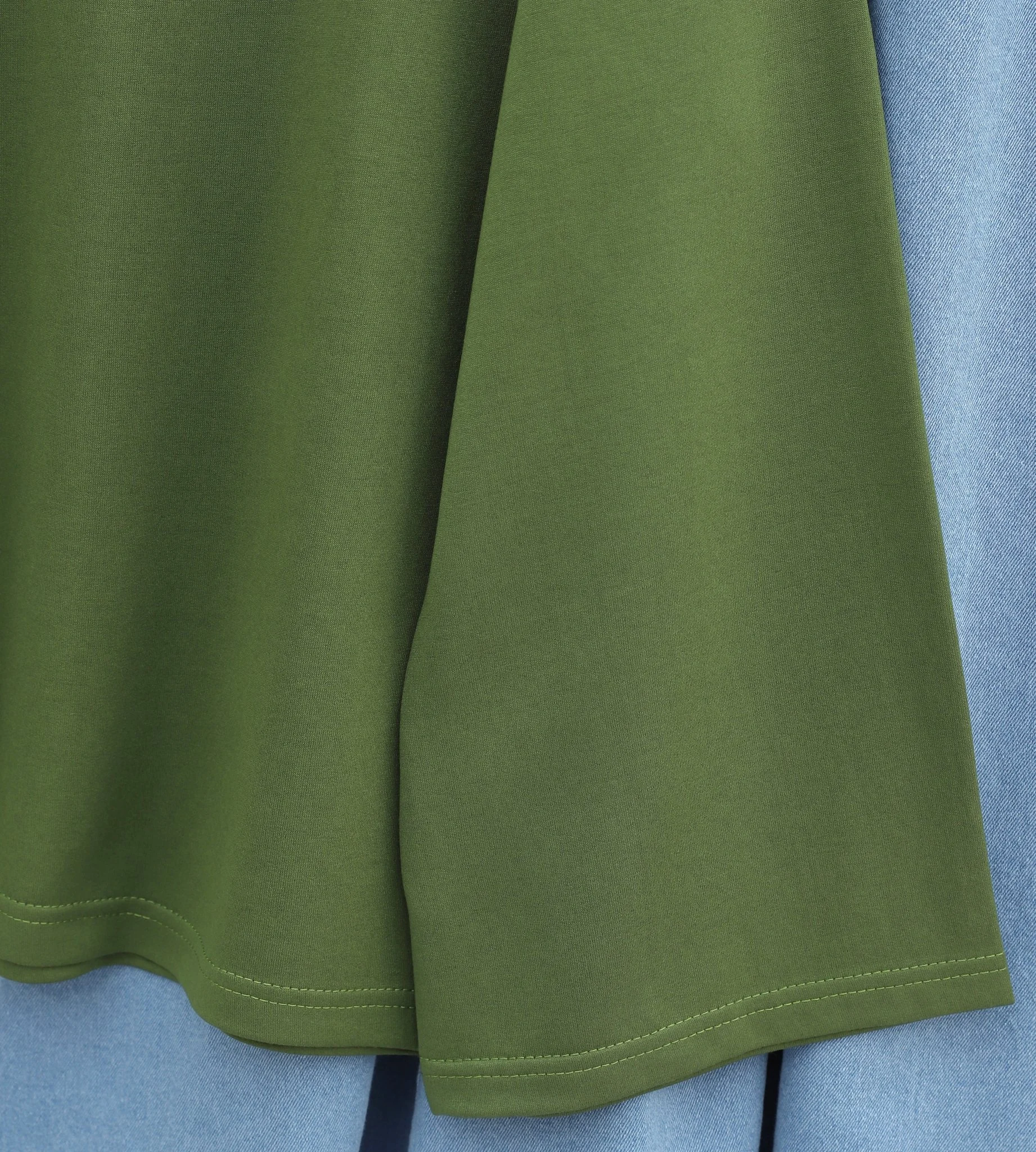 Embroidered Flower Crew-Neck Relaxed Sweatshirt - Olive Green - Podyumplus - by Peralane - photo 9
