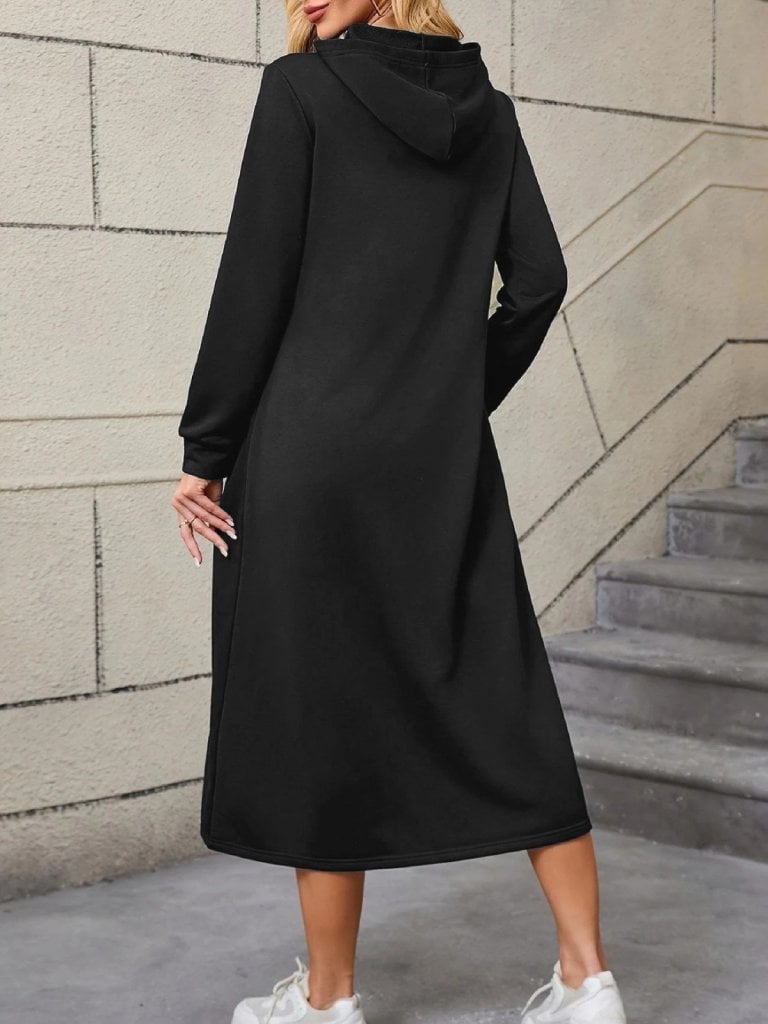 Women's Long Sleeve Hooded Maxi Dress with Pocket Detail - Janes - by Peralane - photo 5
