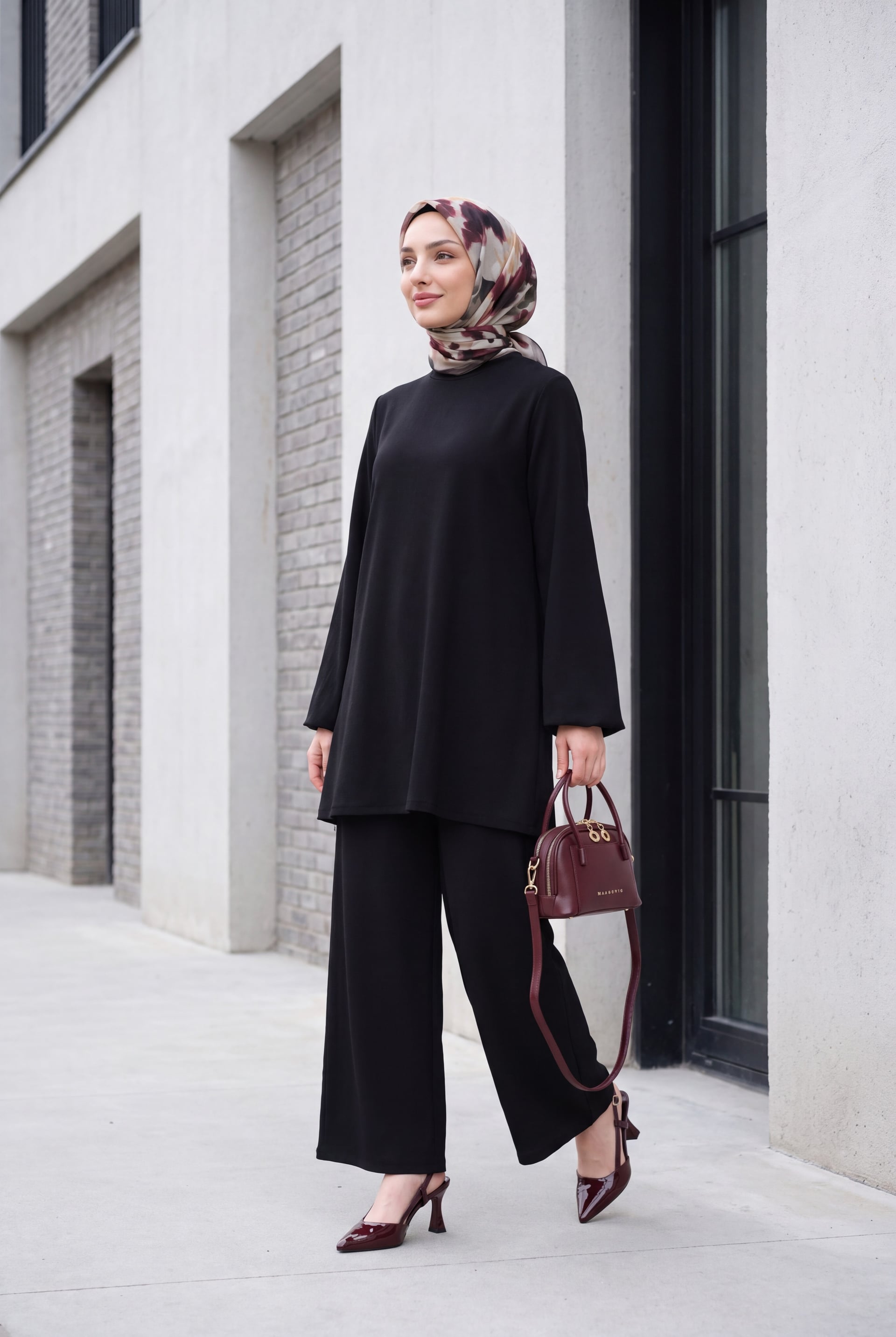Women's Black Tunic and Wide-Leg Trousers Two-Piece Set 6663 - Wholeskop - by Peralane - photo 2